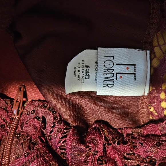 Burgundy long back short front dress - Picture 2 of 2